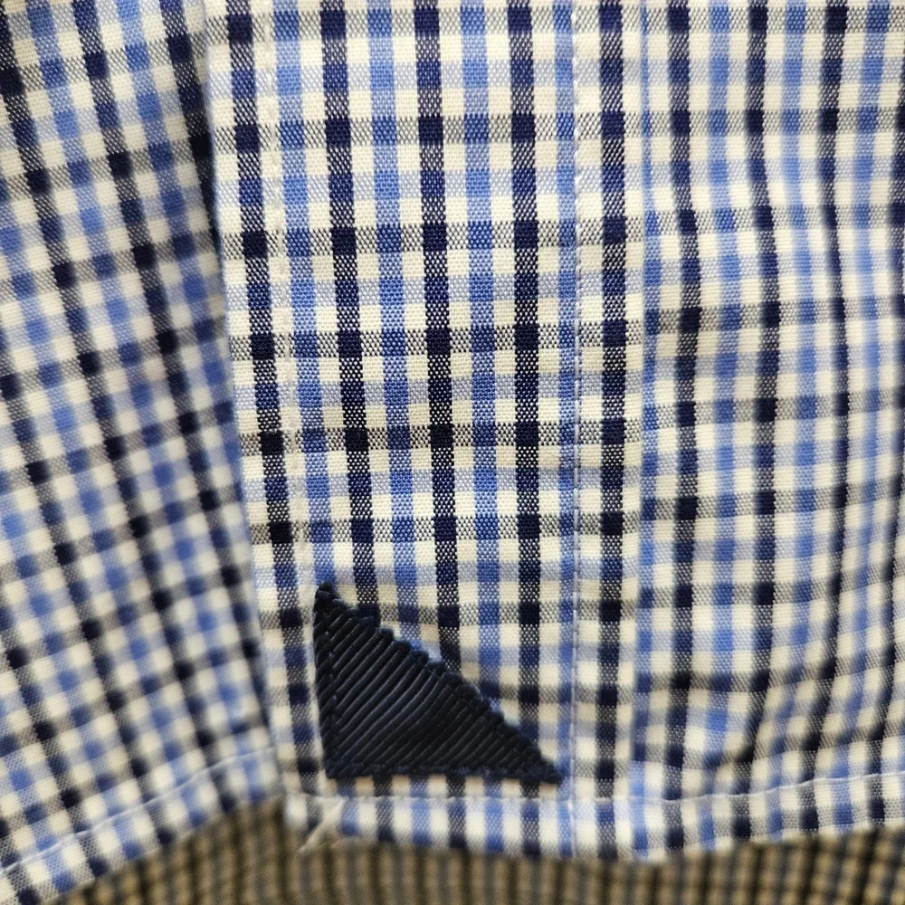 UNTUCKit Mens XLarge Long Sleeve Blue Checkered 100% Cotton‎ Shirt